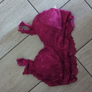 Maroon Lace Bralette Medium NWT